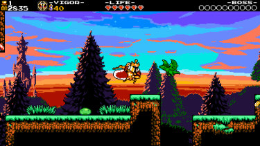 King Knight's floaty movement and goofy dialogue set him apart from other knights.