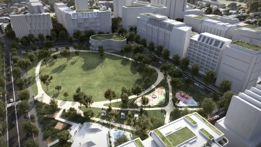 The City of Sydney council would create one large park with a community centre at the estate site, under a lower-density plan.