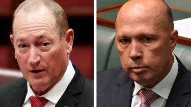 Home Affairs Minister Peter Dutton said the Greens were playing politics and were as bad as Fraser Anning.