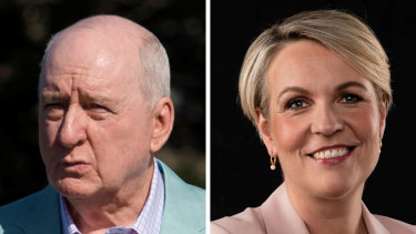 Friends despite their political differences: veteran broadcaster Alan Jones and Labor frontbencher Tanya Plibersek.