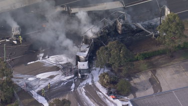 The fire is extinguished by firefighters.  