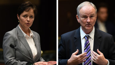 Liberal MPs Tanya Davies and Kevin Conolly.