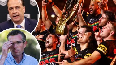 The Panthers won the grand final at Suncorp Stadium in Brisbane last year due to COVID-19 restrictions in NSW.