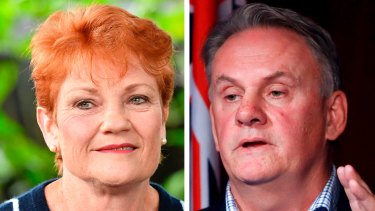 Mark Latham (right) has joined One Nation party, led by Pauline Hanson (left). 