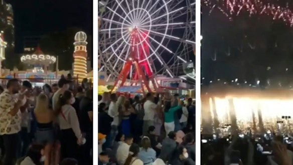 Crowds at New Year's Eve event at Luna Park.