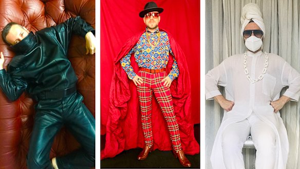 Philip Boon in some of his lockdown looks using items from his wardrobe.