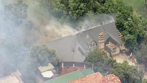 A fire burning at Northmead on Sunday.