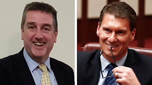 The Australian Conservatives' Riverina candidate Colin Taggart and his boss, Cory Bernardi. 