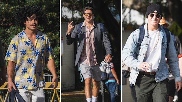 Jack Grant, Ben Donaldson and Tane Edmed strut their stuff on Friday morning. 