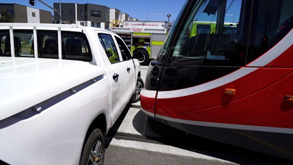 Canberra Metro and the ACT Emergency Services Agency staged a car versus light rail vehicle crash to test the responses of firefighters and paramedics. 
