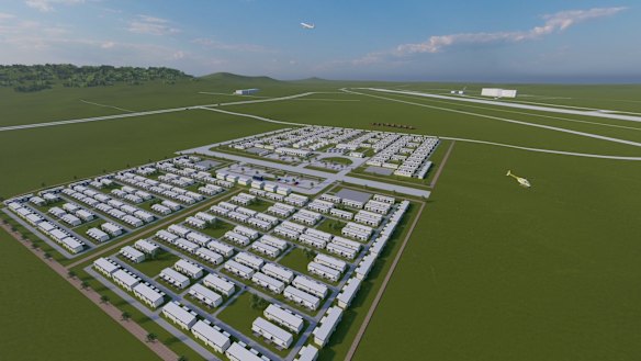 An artist’s impression of the Wellcamp Airport regional accommodation facility.