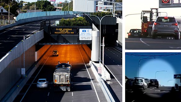 Sydney drivers were caught stopping traffic and cutting across lanes while struggling to navigate entry points to the new M4 tunnel last week. 