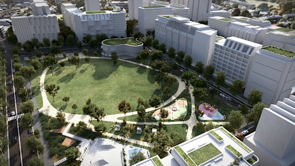 The City of Sydney council would create one large park with a community centre at the estate site, under a lower-density plan.