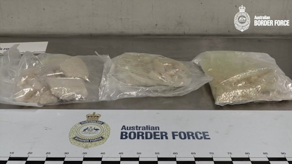 australia border force peptide seizure fine 2024 2025 cjc ipamorelin AFP arrest five people after ABF seize Sydney's second largest MDMA shipment AFP bust 300kg of cocaine