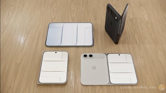 Renders based on rumours and speculation show a folding iPhone that resembles a small notepad.