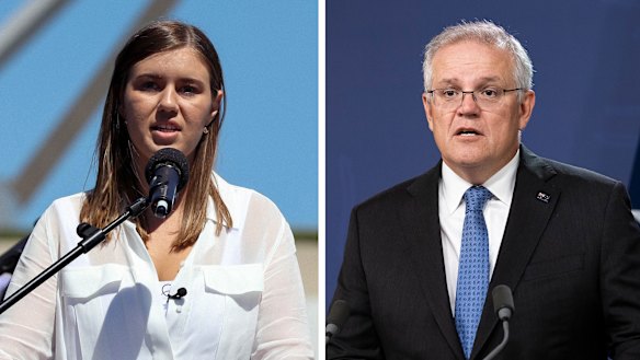 Brittany Higgins has asked Prime Minister Scott Morrison to meet in late April.