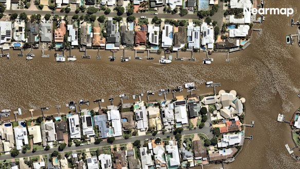 Aerial shots of ex-tropical Cyclone Alfred’s impact on the Sunshine Coast.