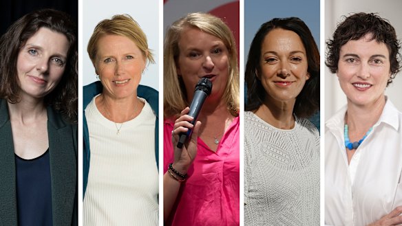 Independent candidates Allegra Spender, Zoe Daniel, Kylea Tink, Sophie Scamps and Kate Chaney.