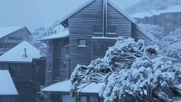 Snow fell on Mt Hotham on Thursday.