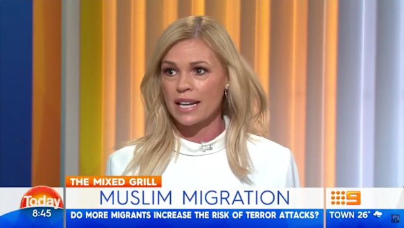 Sonia Kruger called for a ban on Muslim immigration in a controversial Today show segment in July 2016.