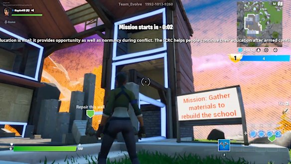 A screenshot from the popular online game, Fortnite.