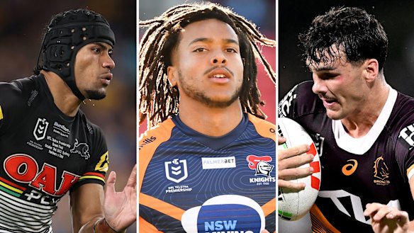 Penrith Panthers centre Stephen Crichton, Newcastle Knights winger Dominic Young and Brisbane Broncos centre Herbie Farnworth.