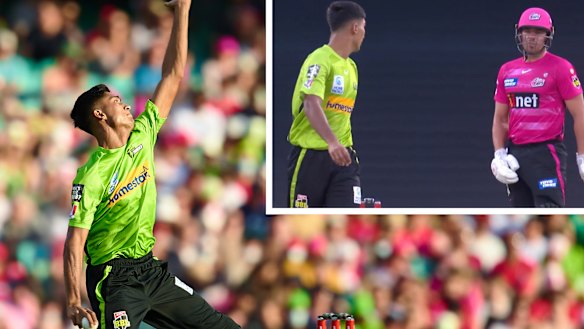 Mohammad Hasnain and Moises Henriques square off. 