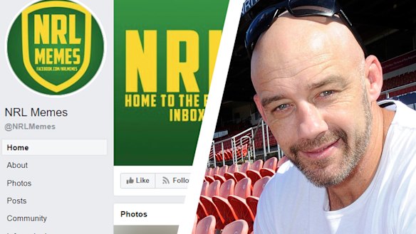 Mark Geyer, right, supported his daughter in taking the creator of Facebook page NRL Memes to court.