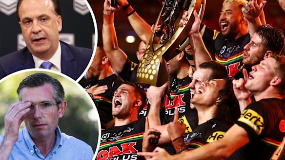 The Panthers won the grand final at Suncorp Stadium in Brisbane last year due to COVID-19 restrictions in NSW.