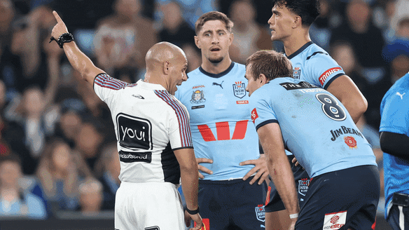 Joseph Suaalii is given his marching orders in State of Origin I in 2024. The Blues were never going to win after that.