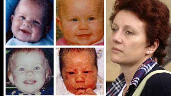 Kathleen Folbigg and her children (clockwise): Patrick, Sarah, Caleb and Laura.