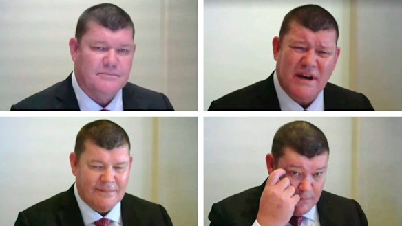 James Packer at the Crown inquiry on Tuesday.