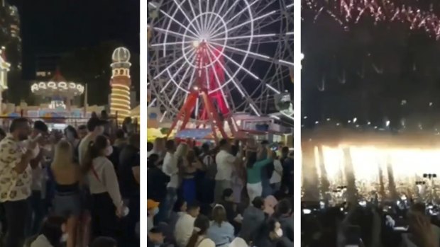 Crowds at New Year's Eve event at Luna Park.