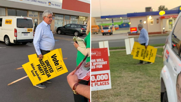 These photos have been used by Labor supporters on social media to suggest Aged Care Minister Ken Wyatt has been assisting Clive Palmer's United Australia Party.
