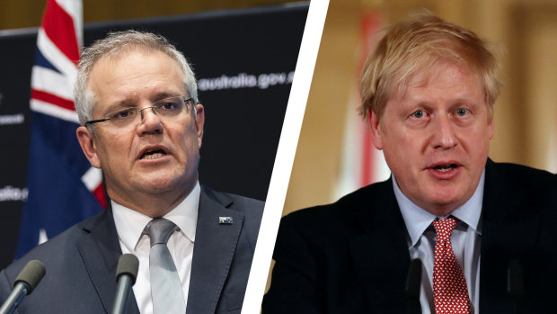 Scott Morrison and Boris Johnson spoke over the phone on Tuesday evening.