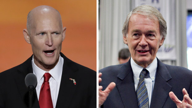 Republican Rick Scott (left) and Democrat Ed Markey. 