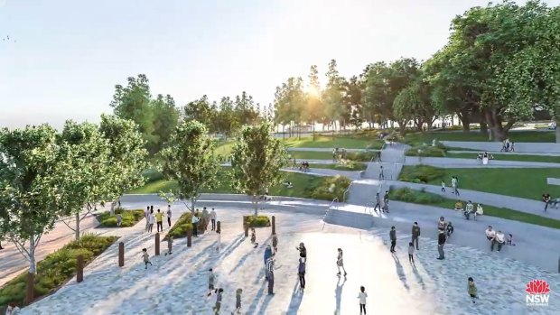 An artist’s impression of what Tench Reserve will look like after renovations to its amphitheatre are completed in Penrith.