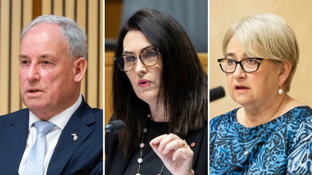 Liberal senator Richard Colbeck, Labor senator Deborah O’Neill and Greens senator Barbara Pocock are on the senate committee which uncovered the scandal.