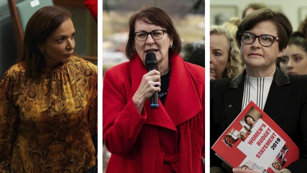 Federal Labor MPs Anne Aly, Susan Templeman and Ged Kearney.