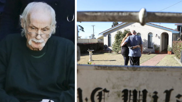 Left: Ivan Milat leaving hospital earlier this month. Right: Bill Milat with his wife Carol at their home in the Southern Highlands.  