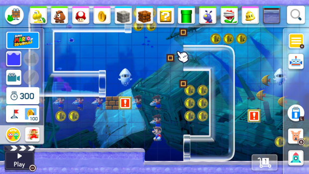 Placing clear pipes in the Super Mario 3D World style.