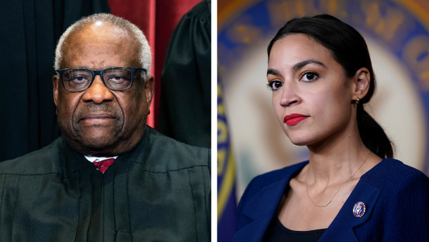 Alexandria Ocasio-Cortez has called on Supreme Court Justice Clarence Thomas to resign.