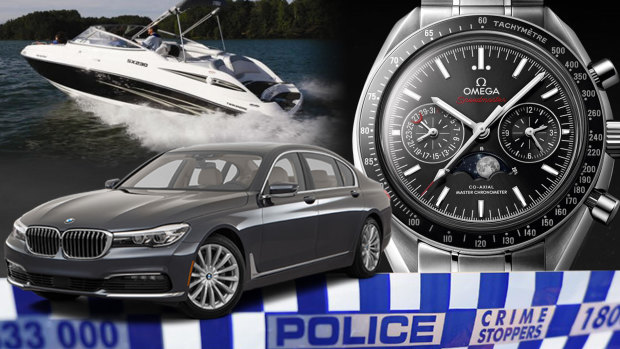 Assets seized by Victorian police under restraining orders.