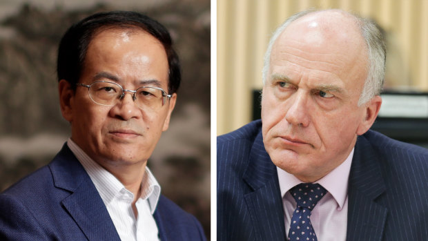 China's Ambassador in Canberra, Cheng Jingye and Senator Eric Abetz. 