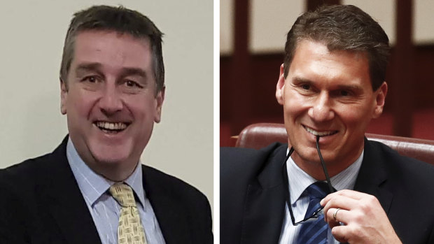 The Australian Conservatives' Riverina candidate Colin Taggart and his boss, Cory Bernardi. 