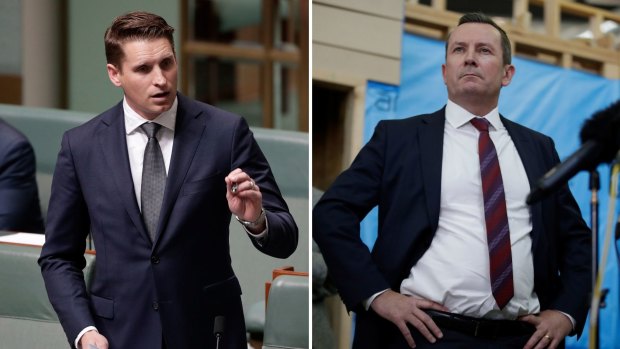 Premier Mark McGowan (right) has hit out at comments by Canning MP Andrew Hastie, who is warning on the growing threat of Beijing to Australia.