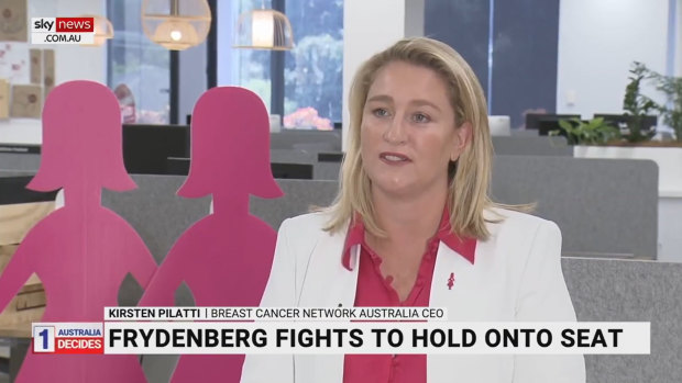 Kirsten Pilatti, Breast Cancer Network Australia CEO speaking about Josh Frydenberg last month.