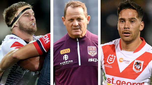 New faces: Christian Welch and Corey Norman have been named by Kevin Walters, centre, for Origin III.