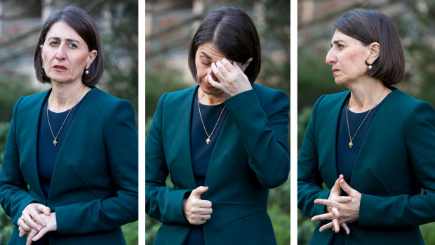 NSW Premier Gladys Berejiklian fronts the media on Monday after her revelations before an ICAC inquiry.