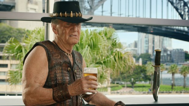 Paul Hogan resurrecting his Mick Dundee character in 2018.
